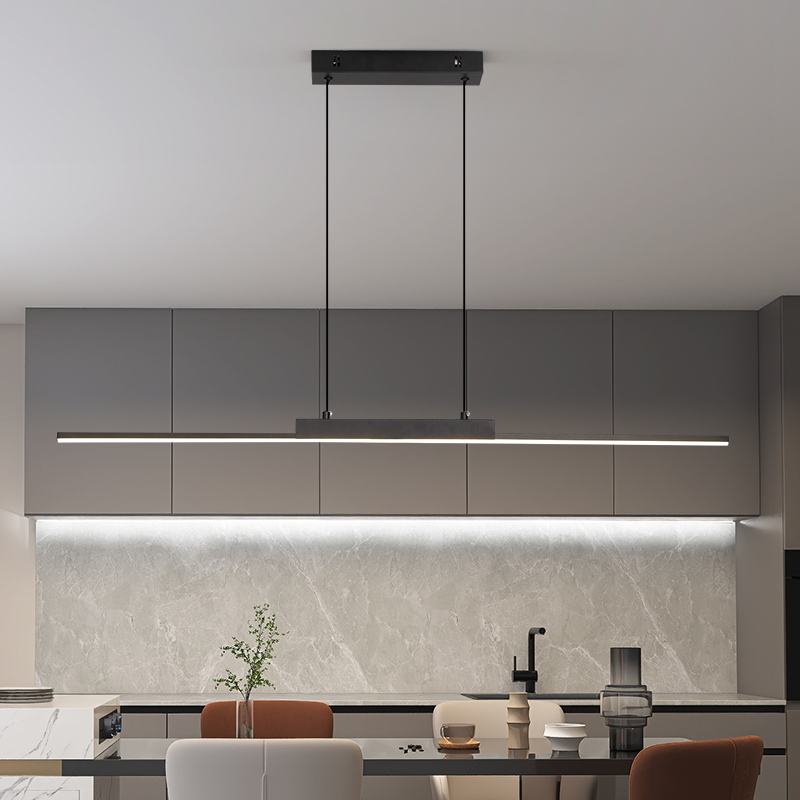 Kitchen Appliances In White - Kolye Işıkları Modern Basit Yemek Odası