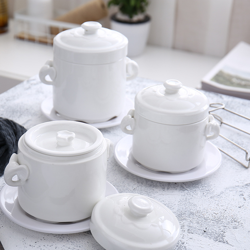 Slow Cooker Ceramic - Saf Beyaz Seramik güveç potu Yaratıcı