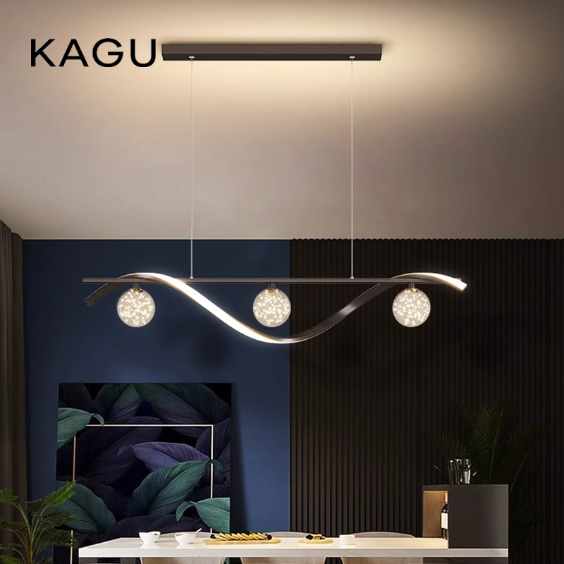 Kitchen Appliances In White - Modern Minimalist Led Kolye Lambaları Kahve